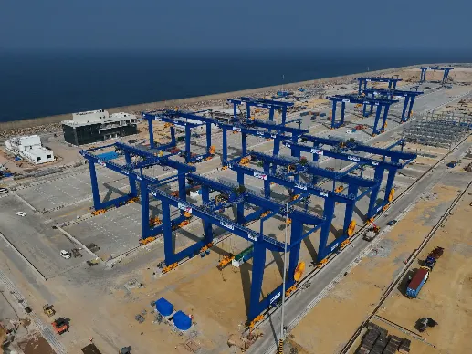 Cranes and container yard at CWIT.